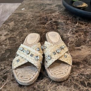 Vince Camuto Woven Slides with Gem Stones size 11